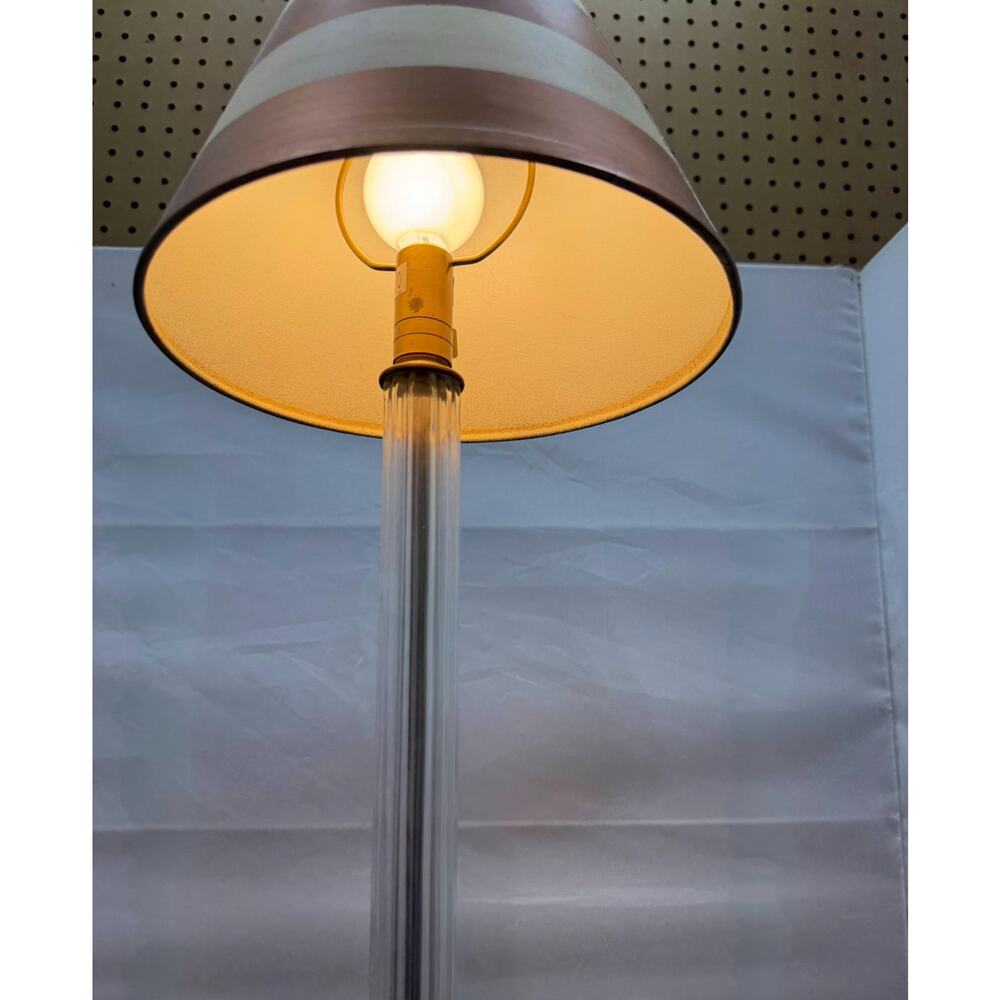 Vintage Wildwood Table Lamp Fluted Glass Column Brass Mid Century Modern MCM 22" - Picture 3 of 15